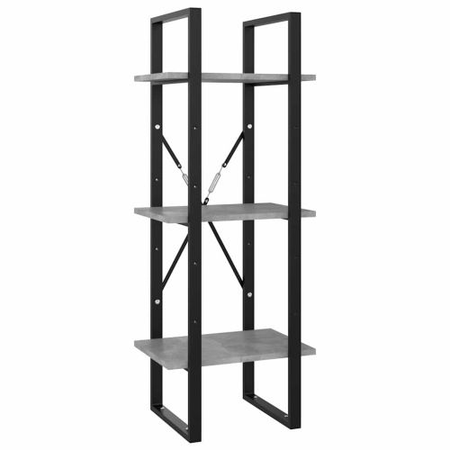 5-етажна библиотека бетонно сива 40x30x175 см инженерно дърво