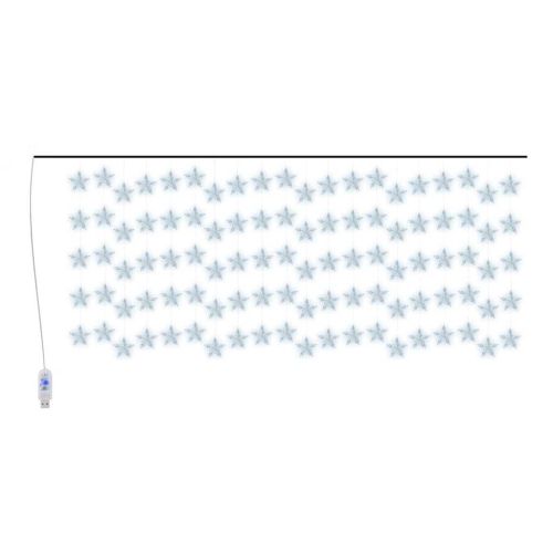 LED завеса от светещи звезди, 500 LED, студено бяло, 8 режима