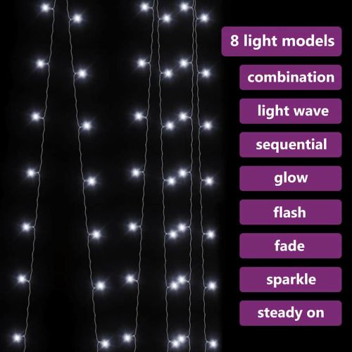 LED светеща завеса 3х3 м 300 LED студено бяло 8 режима