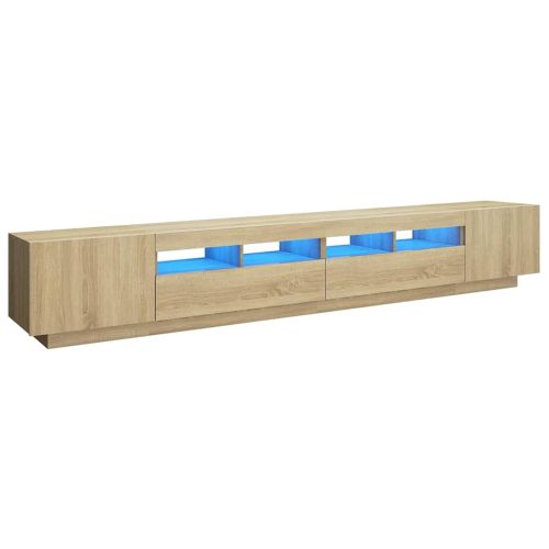ТВ шкаф с LED осветление, дъб сонома, 260x35x40 см