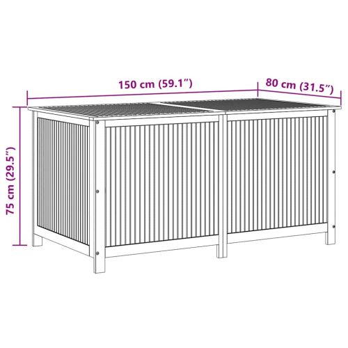 Градинска кутия за съхранение 150x80x75 см акациево дърво масив