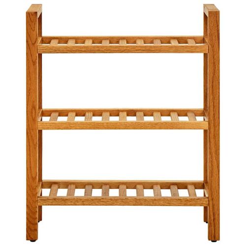Поставка за обувки с 3 рафта, 50x27x60 см, дъбов масив
