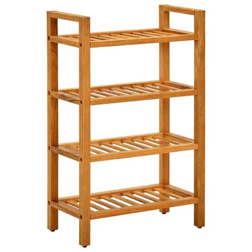 Поставка за обувки с 4 рафта, 50x27x80 см, дъбов масив
