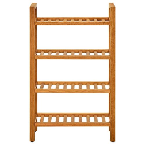 Поставка за обувки с 4 рафта, 50x27x80 см, дъбов масив