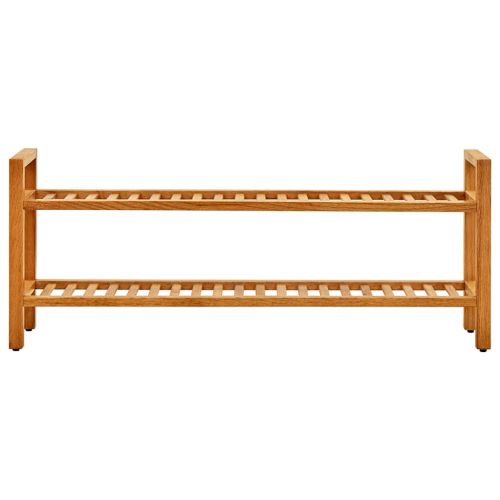 Поставка за обувки с 2 рафта, 100x27x40 см, дъбов масив