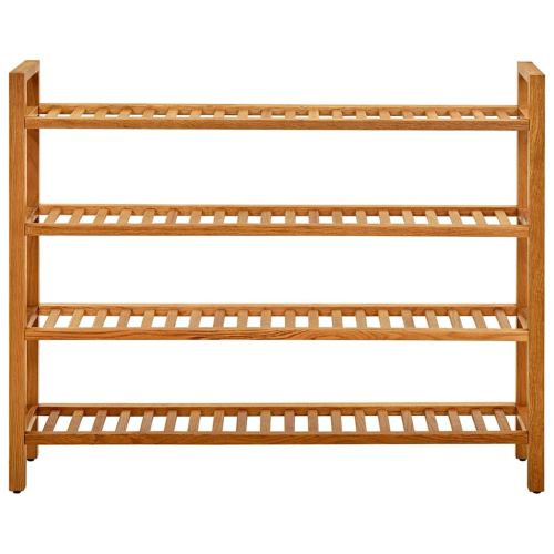 Поставка за обувки с 4 рафта, 100x27x80 см, дъбов масив
