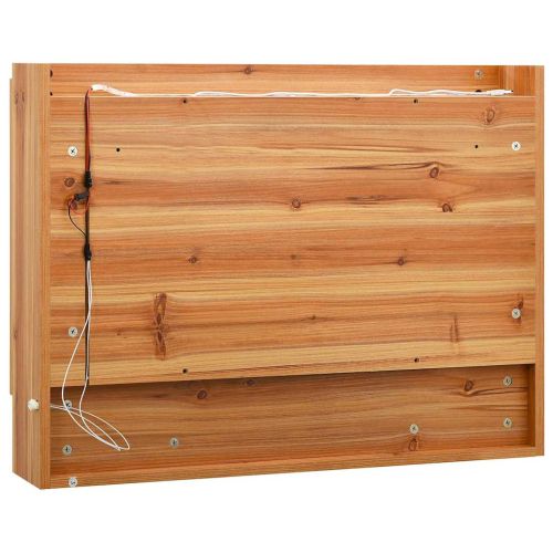 Шкаф с LED огледало за баня, дъб, 80x15x60 см, МДФ