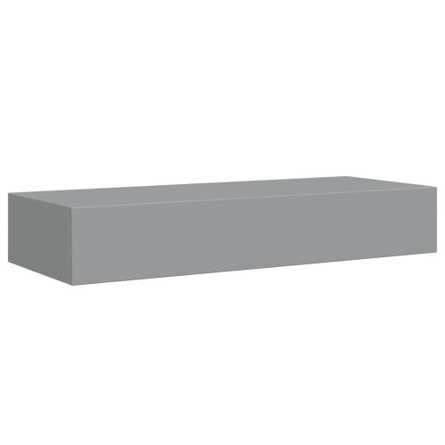 Стенни рафтове с чекмеджета, 2 бр, сиви, 60x23,5x10 см, МДФ