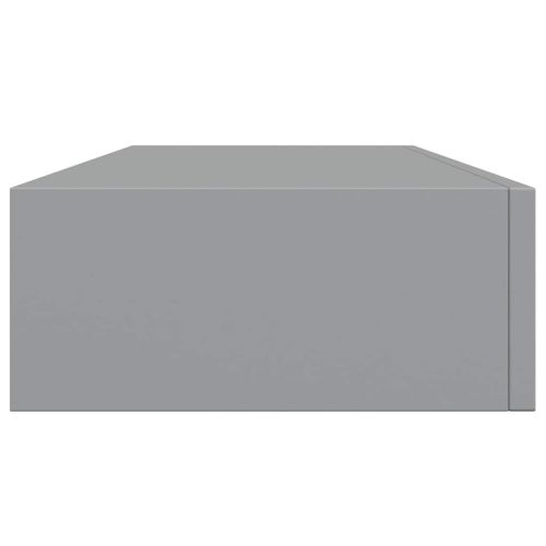 Стенни рафтове с чекмеджета, 2 бр, сиви, 60x23,5x10 см, МДФ