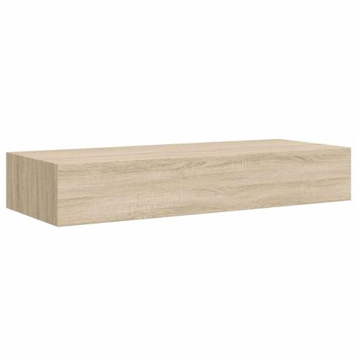Стенни рафтове с чекмеджета, 2 бр, дъб, 60x23,5x10 см, МДФ