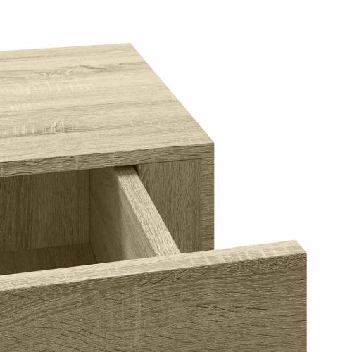 Стенни рафтове с чекмеджета, 2 бр, дъб, 60x23,5x10 см, МДФ