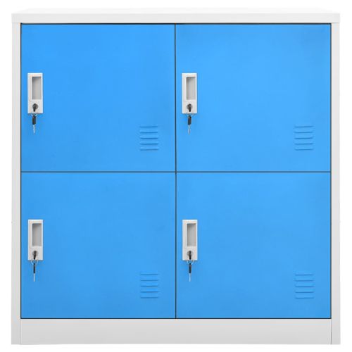 Заключващ се шкаф, светлосиво и синьо, 90x45x92,5 см, стомана