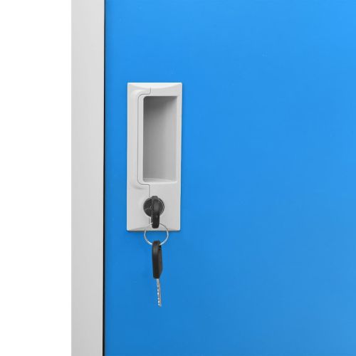 Заключващ се шкаф, светлосиво и синьо, 90x45x92,5 см, стомана