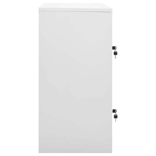 Заключващ се шкаф, светлосиво и червено, 90x45x92,5 см, стомана