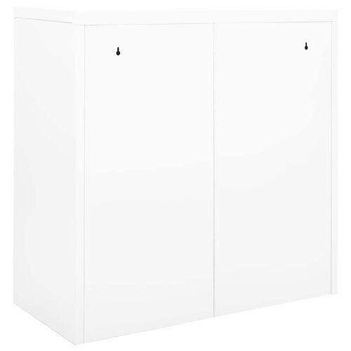 Шкаф с плъзгаща врата, бял, 90x40x90 см, стомана
