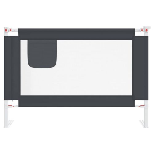 Ограничител за бебешко легло, тъмносив, 100x25 см, плат