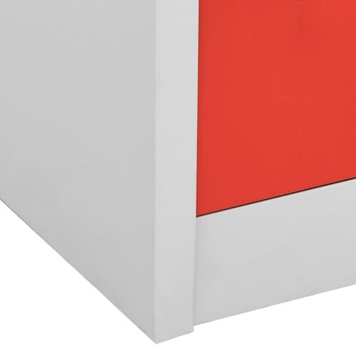 Заключващ се шкаф, светлосиво и червено, 90x45x92,5 см, стомана