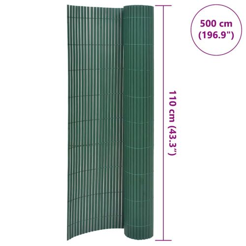Двустранна градинска ограда, 110x500 см, зелена