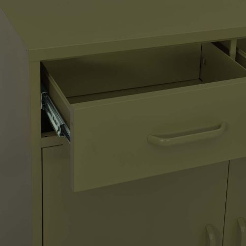 Шкаф за съхранение, маслиненозелен, 80х35х101,5 см, стомана