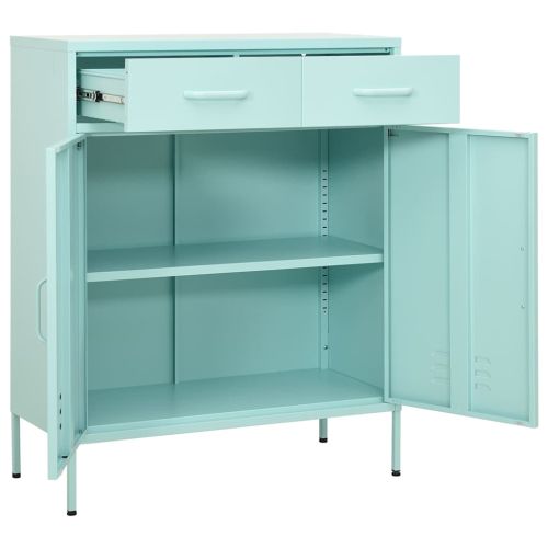 Шкаф за съхранение, мента, 80х35х101,5 см, стомана