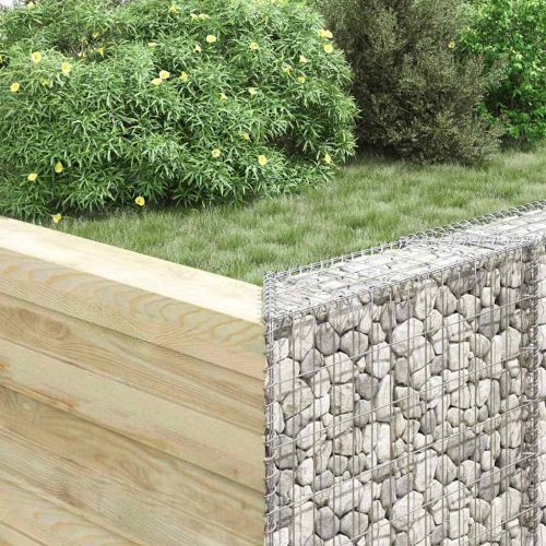 Габион повдигната леха трапец поцинкована стомана 80x20x100 см