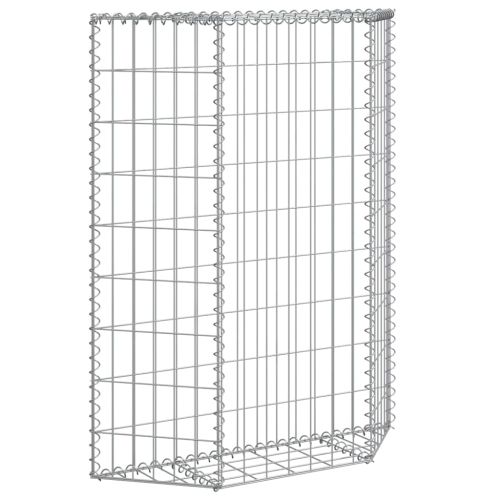 Габион повдигната леха трапец поцинкована стомана 80x20x100 см