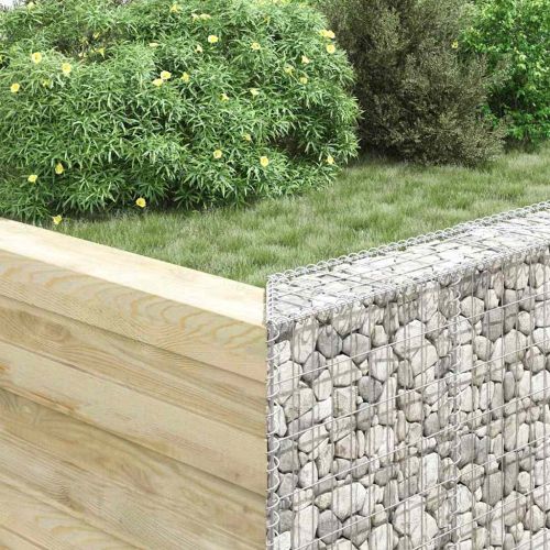 Габион повдигната леха трапец поцинкована стомана 100x20x100 см