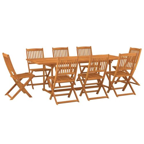 Градински трапезен комплект, 9 части, 220x90x75см, акация масив
