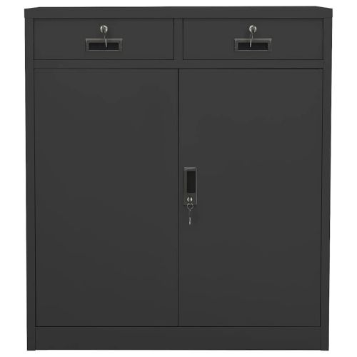 Офис шкаф, антрацит, 90x40x102 см, стомана