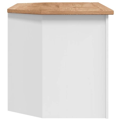 Ъглов ТВ шкаф, бял, 93x49x49 см, бор масив, Panama Range