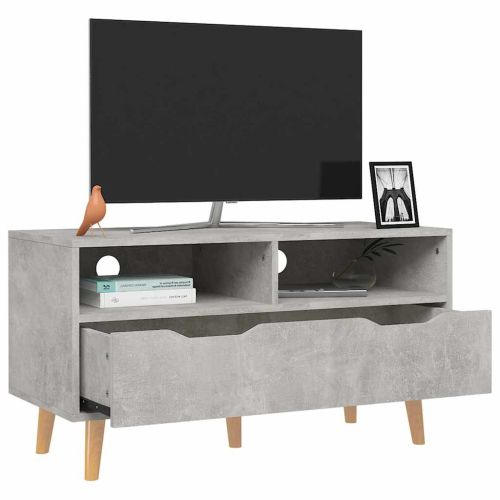 ТВ шкаф, бетонно сив, 90x40x48,5 см, инженерно дърво