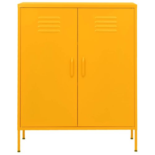 Шкаф за съхранение, горчица, 80х35х101,5 см, стомана