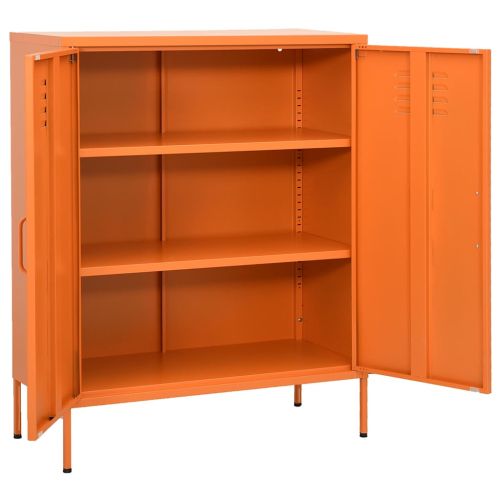 Шкаф за съхранение, оранжев, 80х35х101,5 см, стомана