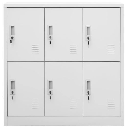 Заключващи се шкафове, 5 бр, светлосиви, 90x45x92,5 см, стомана