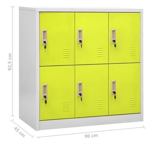Заключващи шкафове 5 бр светлосиво/зелено 90x45x92,5 см стомана