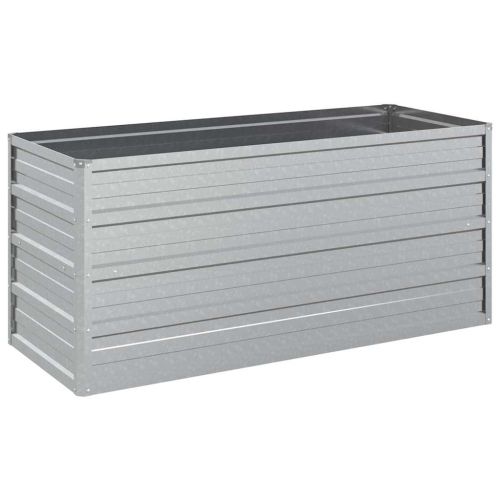 Повдигната градинска леха, 100x40x45 см, стомана, сребриста