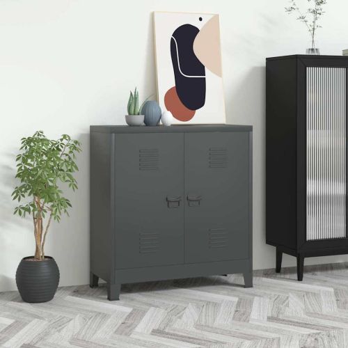 Индустриален скрин за съхранение антрацит 90x40x100 cм стомана