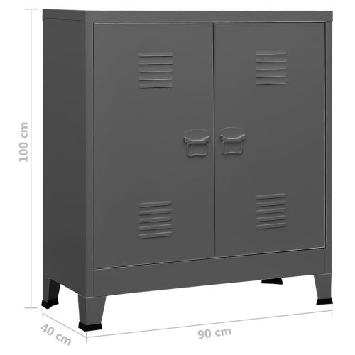 Индустриален скрин за съхранение антрацит 90x40x100 cм стомана