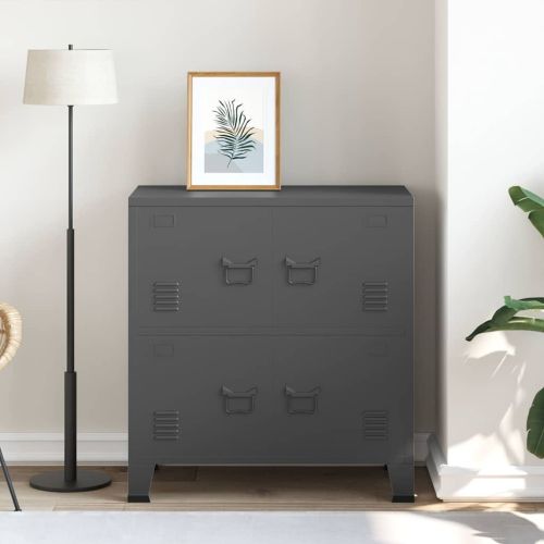 Индустриален скрин за съхранение антрацит 75x40x80 cм стомана