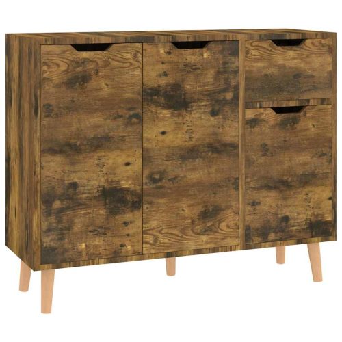 Сайдборд, опушен дъб, 90x30x72 см, инженерно дърво
