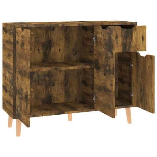 Сайдборд, опушен дъб, 90x30x72 см, инженерно дърво