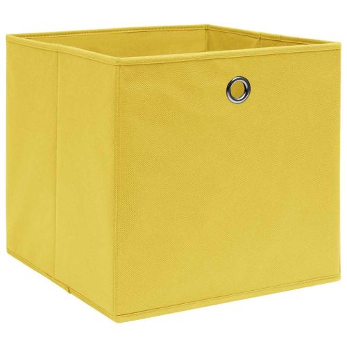 Кутии за съхранение 10 бр жълти 32x32x32 см плат