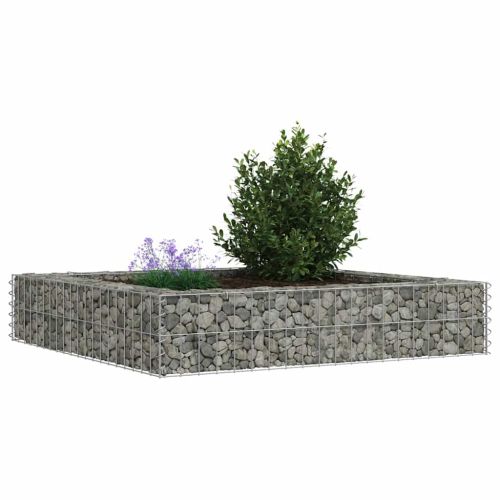 Габион повдигната леха, поцинкована стомана, 100x100x20 см