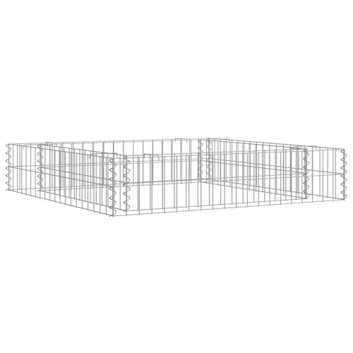 Габион повдигната леха, поцинкована стомана, 100x100x20 см