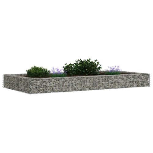 Габион повдигната леха, поцинкована стомана, 200x100x20 cм