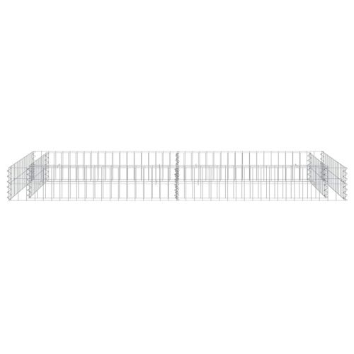 Габион повдигната леха, поцинкована стомана, 200x100x20 cм