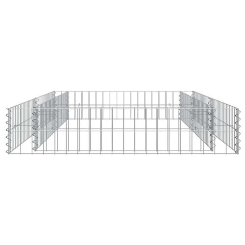 Габион повдигната леха, поцинкована стомана, 200x100x20 cм