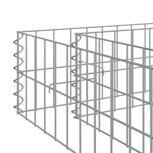 Габион повдигната леха, поцинкована стомана, 200x100x20 cм