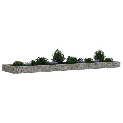 Габион повдигната леха, поцинкована стомана, 400x100x20 cм