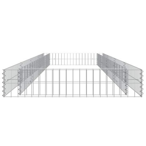 Габион повдигната леха, поцинкована стомана, 400x100x20 cм